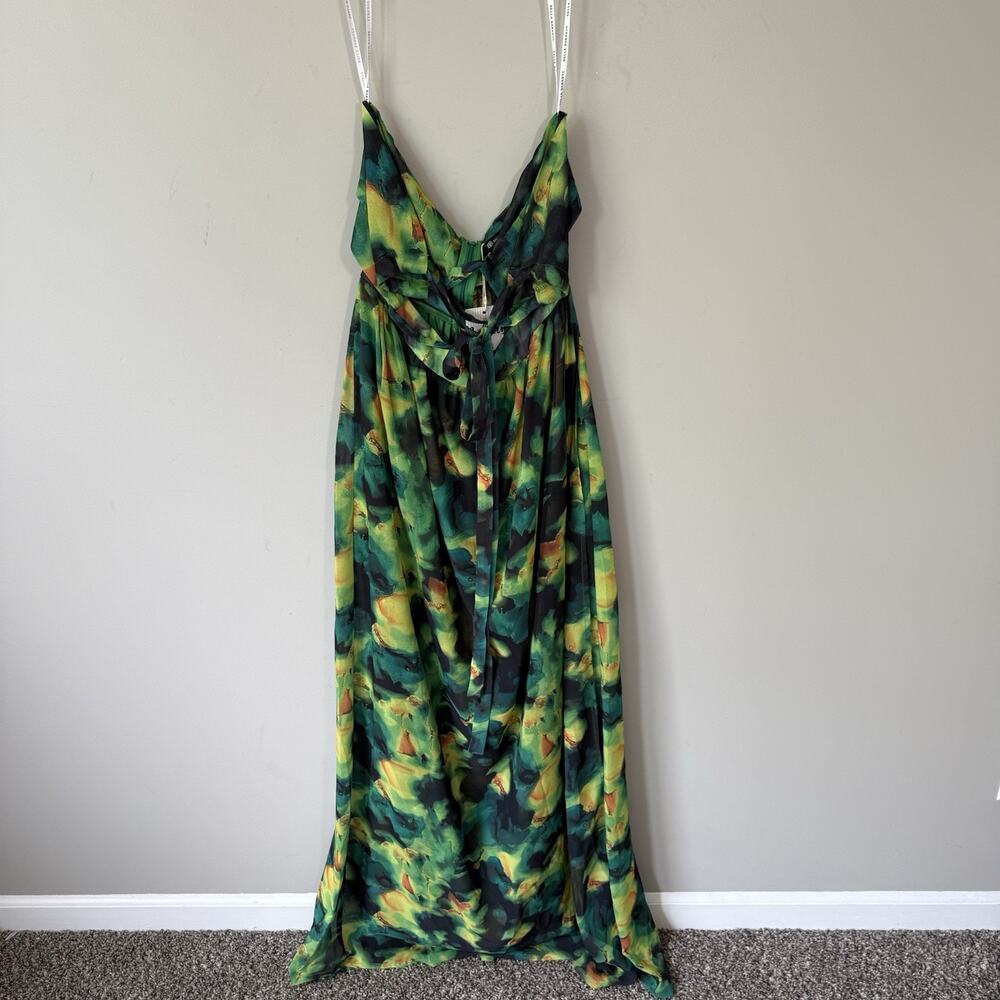 Bella Barnett Hawaiian Tropical Printed Maxi Dress Size M Green New - Picture 4 of 7